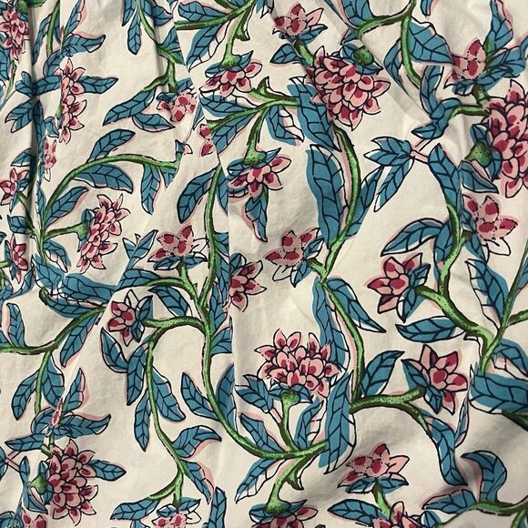 J Crew Puff Sleeve Top Lot Of 2 Women’s 2X Blue Striped Floral Blouses Beach - Picture 7 of 7